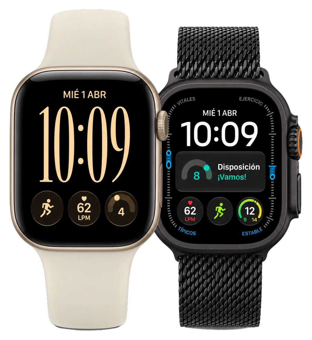 Apple Watch Series 12 en Starlight y Apple Watch Ultra 4 en negro